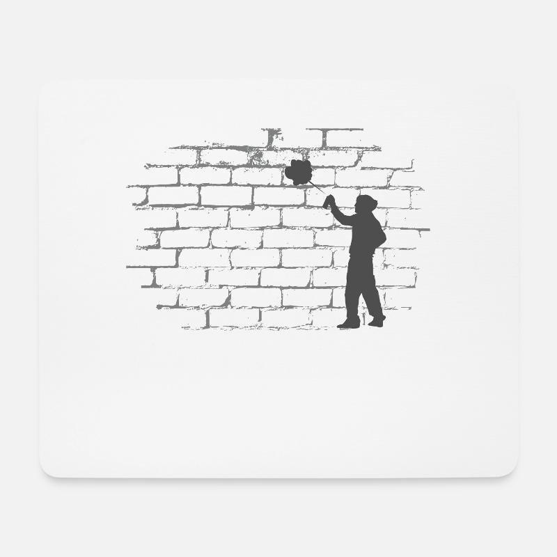Spayer an Wand Streetart Graffiti Style - Mousepad (Querformat) - Weiß
