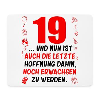 19. Geburtstag Mann 19.Ehrentag 19. Jubiläum Fun - Mousepad (Querformat) - Weiß - Vorne