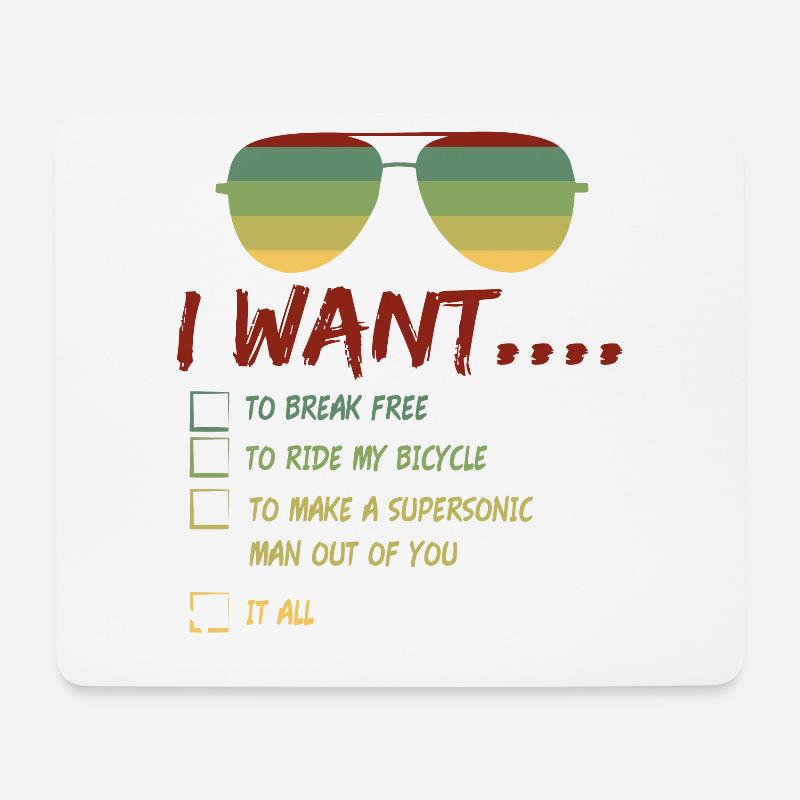 I Want To Break Free Sonnenbrille Sommer - Mousepad (Querformat) - Weiß