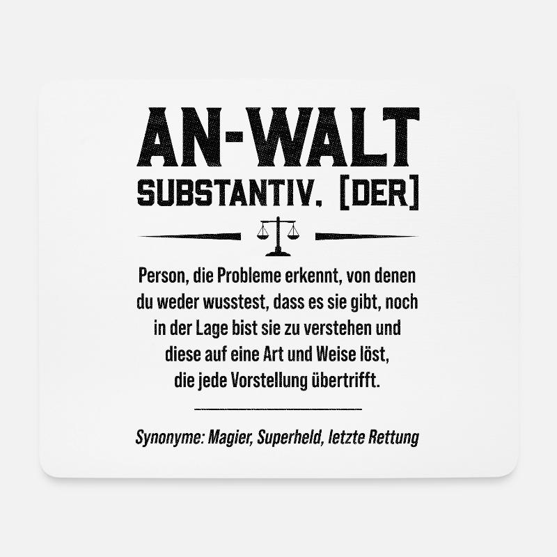 Anwalt Defintion Substantiv Rechtsanwalt Jura Juri - Mousepad (Querformat) - Weiß