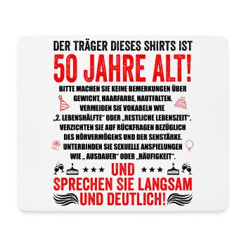 50. Geburtstag lustige Geschenke Männer 50 Jahre - Mousepad (Querformat) - Weiß - Vorne