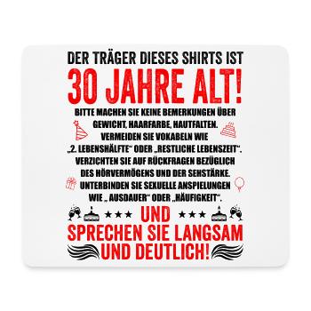 30. Geburtstag lustige Geschenke Männer 30 Jahre - Mousepad (Querformat) - Weiß - Vorne