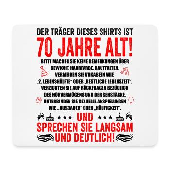 70. Geburtstag lustige Geschenke Männer 70 Jahre - Mousepad (Querformat) - Weiß - Vorne