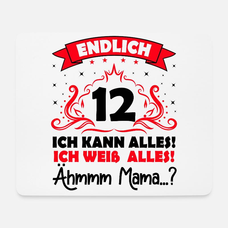 12 Geburtstag Mädchen Junge Fun Geschenk lustig - Mousepad (Querformat) - Weiß