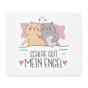 Schlaf gut mein Engel schlafende Katze - Mousepad (Querformat) - Weiß - Vorne