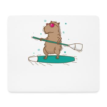Caviidae Meerschweinchen surft Nagetier - Mousepad (Querformat) - Weiß - Vorne