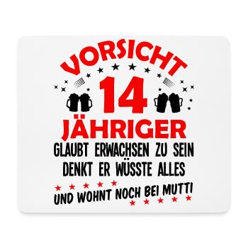 14 Geburtstag 14 Ehrentag Geschenk Mann Fun - Mousepad (Querformat) - Weiß - Vorne