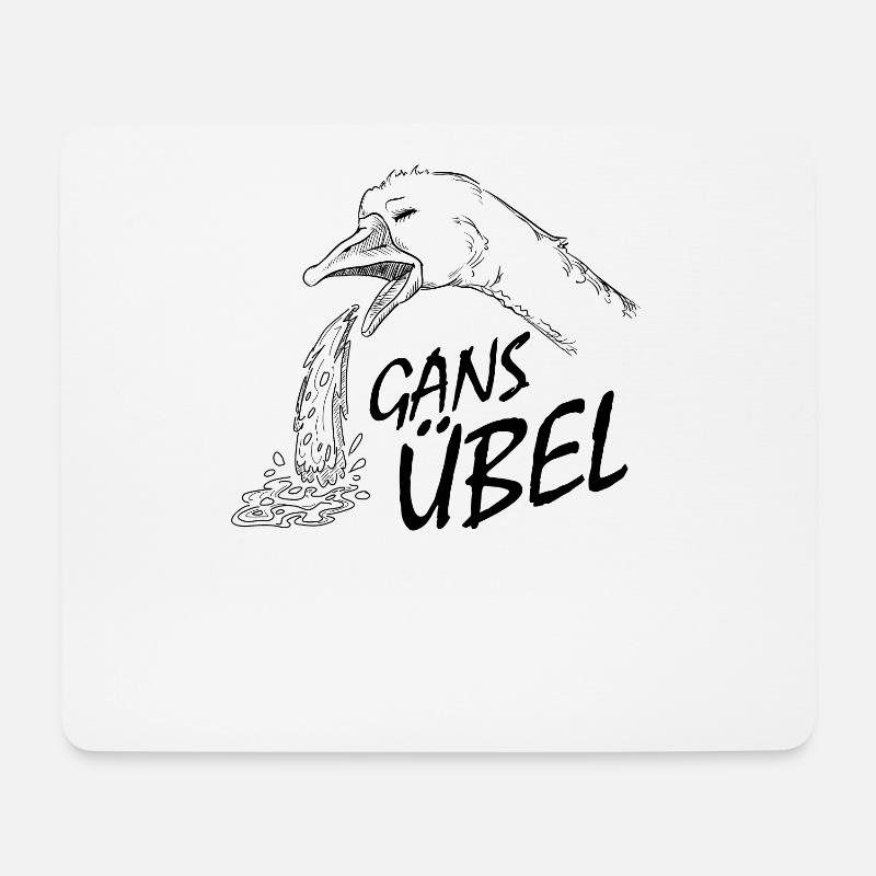 Gans übel - Ganz schlecht, erbrechen - Mousepad (Querformat) - Weiß