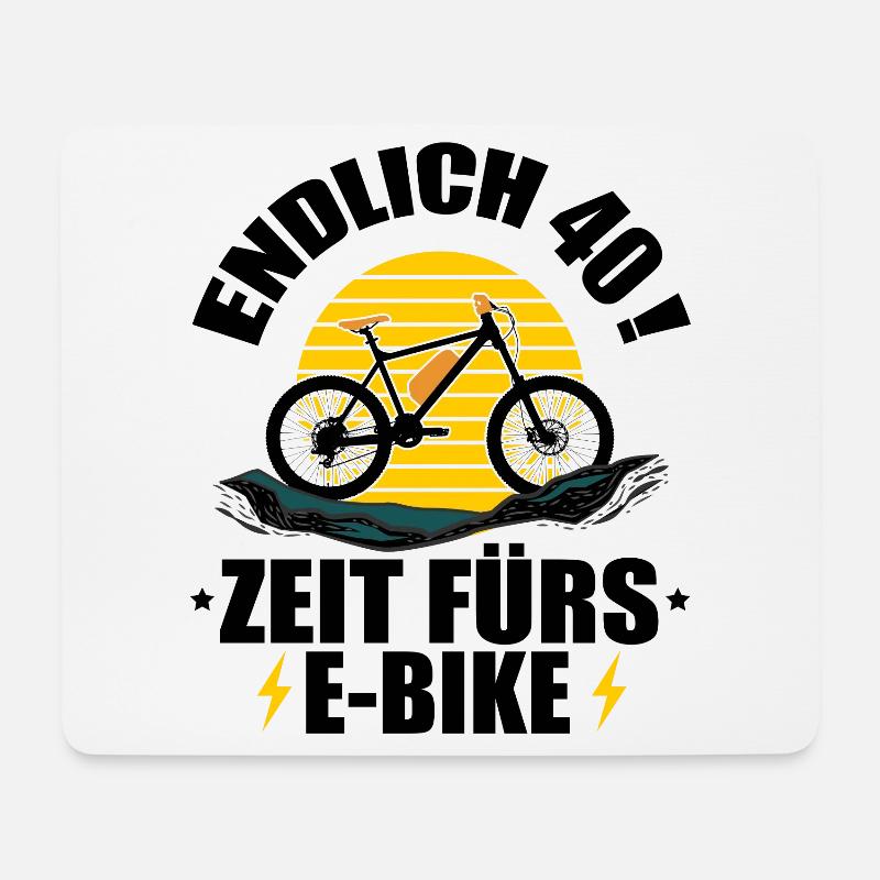 40 Geburtstag 40 Ehrentag 40 Jubiläum Radsport - Mousepad (Querformat) - Weiß