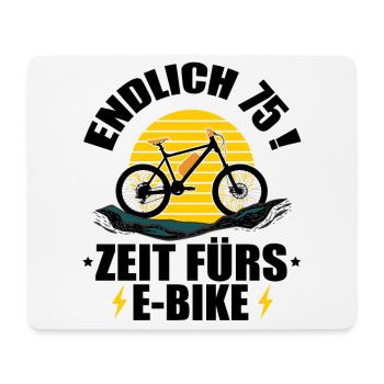 75 Geburtstag 75 Ehrentag 75 Jubiläum Radsport - Mousepad (Querformat) - Weiß - Vorne