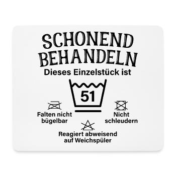 Schonend Behandeln 51. Geburtstag Einzelstück 51 - Mousepad (Querformat) - Weiß - Vorne