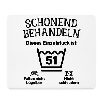 Schonend Behandeln 51. Geburtstag Einzelstück 51 - Mousepad (Querformat) - Weiß - Vorne