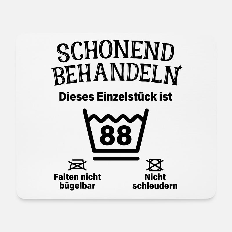 Schonend Behandeln 88. Geburtstag Einzelstück 88 - Mousepad (Querformat) - Weiß
