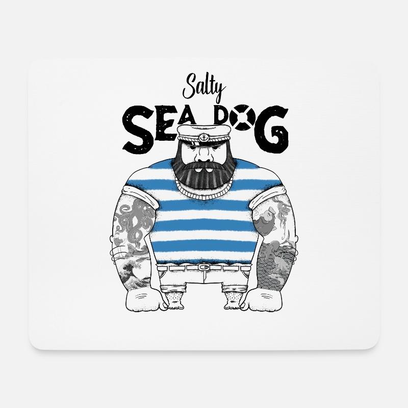 "Salty Sea Dog" Seemann aesthetic Seefahrer Design - Mousepad (Querformat) - Weiß