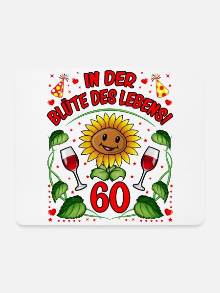 60 Geburtstag Geschenk lustig 60. Jubiläum Blumen - Mousepad (Querformat) - Weiß