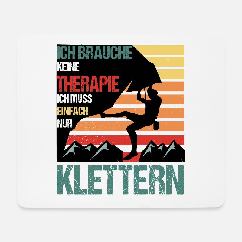Ich Brauche Keine Therapie Bouldern Kletterer Fels - Mousepad (Querformat) - Weiß