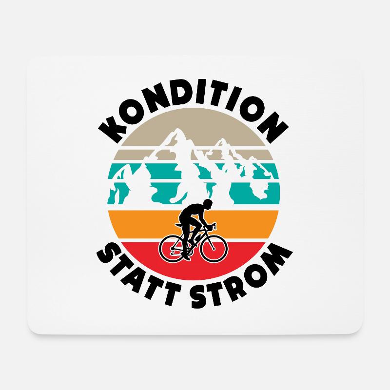 Kondition Statt Strom Rennradfahrer Radsport Fahrr - Mousepad (Querformat) - Weiß