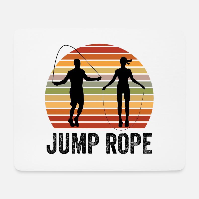 Jumping Rope Graphic Rope Jumping Rope Skipping Si - Mousepad (Querformat) - Weiß
