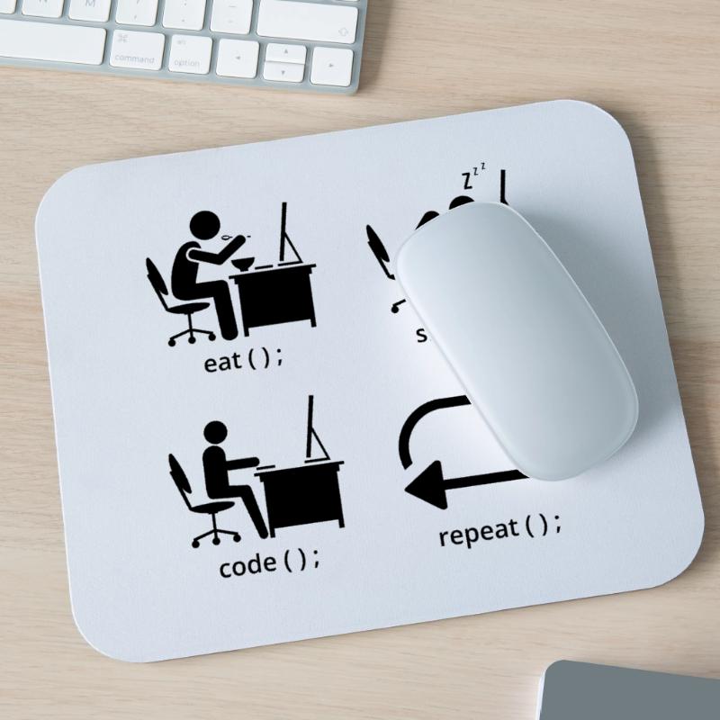 Eat Sleep Code Repeat Coder Programmer Software De Mousepad (Querformat)