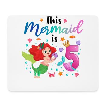 This Mermaid is 5 Mädchen Gebutrstag Meerjungfrau - Mousepad (Querformat) - Weiß - Vorne