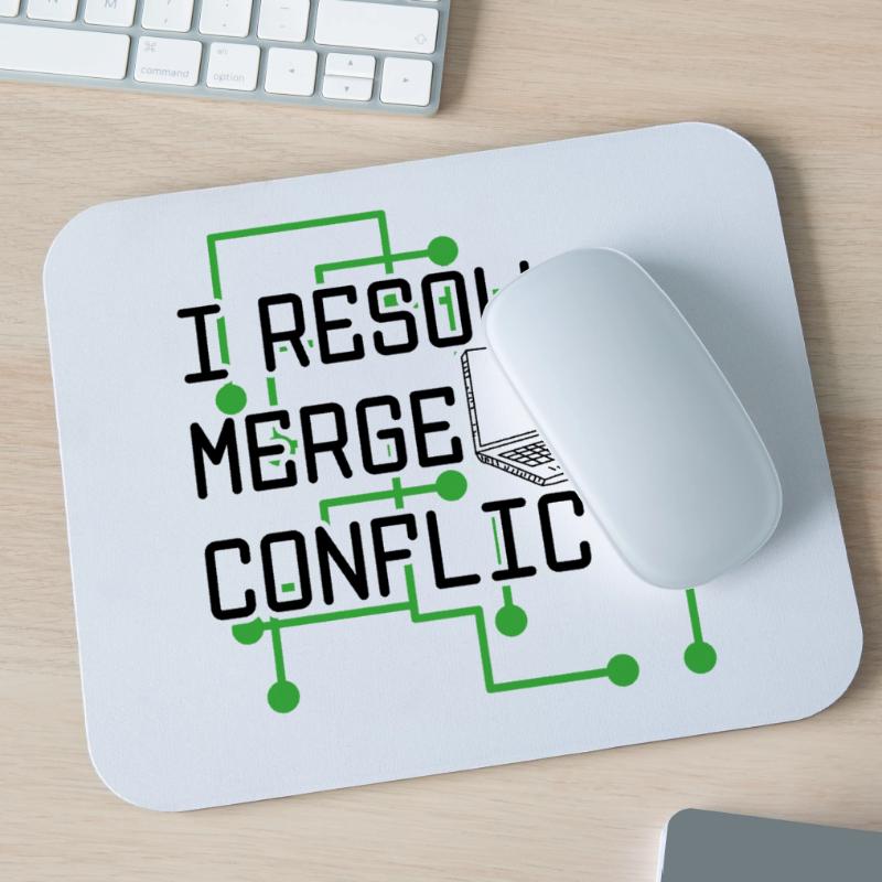 I Resolve Merge Conflicts Coder Software Developer Mousepad (Querformat)