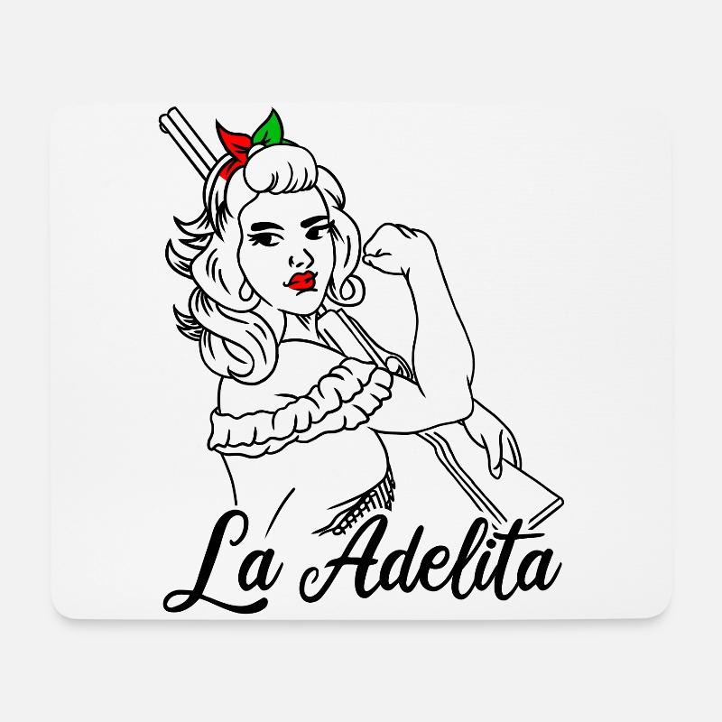 La Adelita Mexikanischer Soldat Geschenk - Mousepad (Querformat) - Weiß