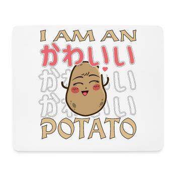 I Am Kawaii Potato Funny Anime Potato - Mouse Pad (horizontal) - white - Front