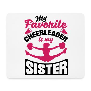 My Favorite Cheerleader Is My Sister Cheerleading - Mousepad (Querformat) - Weiß - Vorne