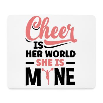Cheer Is Her World She Is Mine Cheerleading Cheerd - Mousepad (Querformat) - Weiß - Vorne