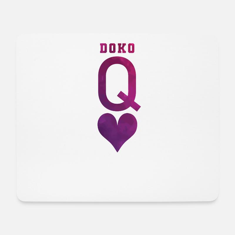 Doko Herz Dame Doppelkopf Kartenspiel - Mousepad (Querformat) - Weiß