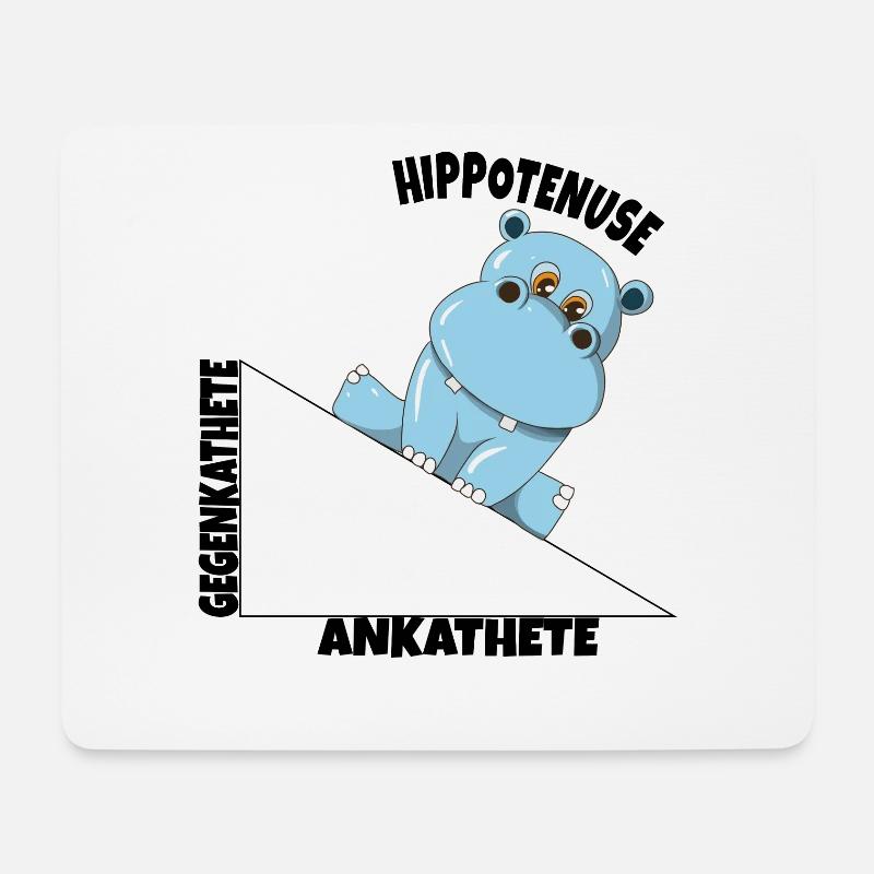 Mathe Hippotenuse Winkelfunktion Hypotenuse Hippo - Mousepad (Querformat) - Weiß