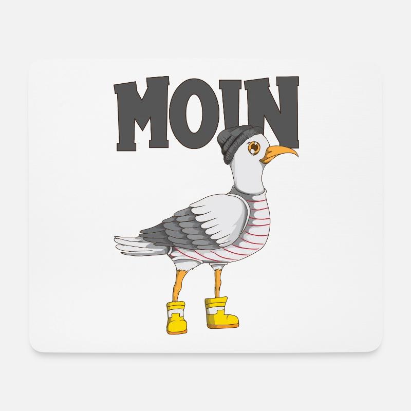 Plattdeutsche Möwe Moin Spruch Nordsee Liebhaber - Mousepad (Querformat) - Weiß