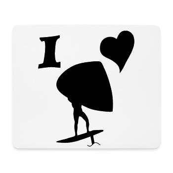 I love Wingfoils - Mouse Pad (horizontal) - white - Front