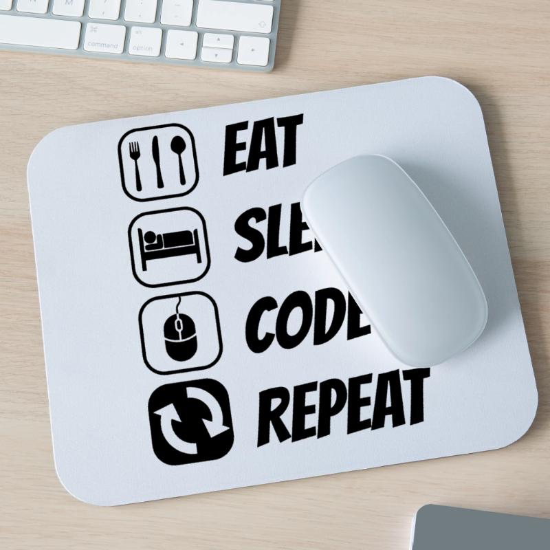 Eat Sleep Code Repeat Coder Programmer Software De Mousepad (Querformat)