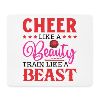 Cheer Like A Beauty Train Like A Beast Cheerleadin - Mousepad (Querformat) - Weiß - Vorne