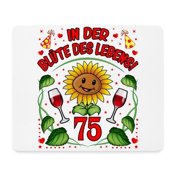 75 Geburtstag Geschenk lustig 75. Jubiläum Blumen - Mousepad (Querformat) - Weiß - Vorne