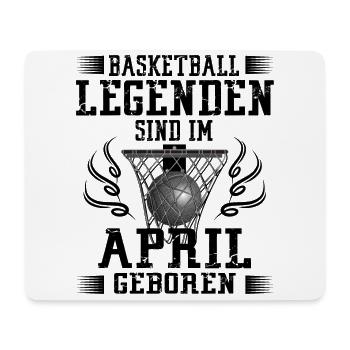 April Geburtstag Geschenk Basketball Basketballer - Mousepad (Querformat) - Weiß - Vorne