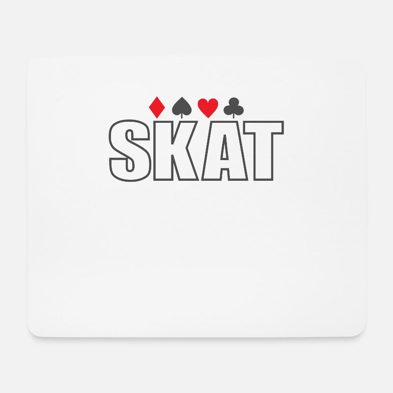 Skat Karten Skatblatt Kartendeck Spielkarten - Mousepad (Querformat) - Weiß