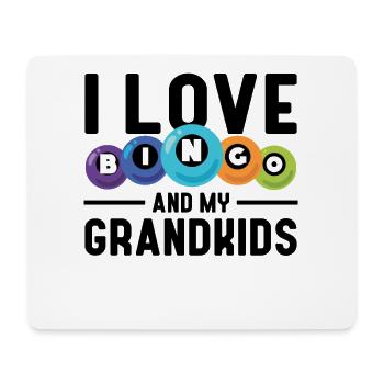 I Love Bingo And My Grandkids Funny Bingo - Mouse Pad (horizontal) - white - Front