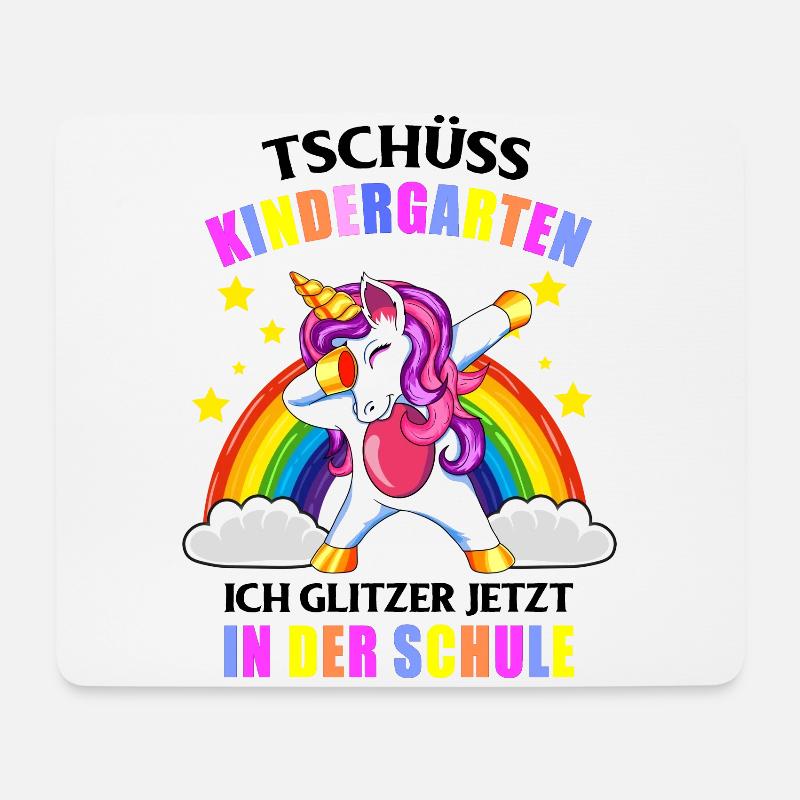 Tschüss Kindergarten Ich Glitzer in der Schule - Mousepad (Querformat) - Weiß