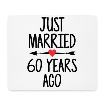 Just Married 60 Years Ago 60th Wedding Anniversary - Mousepad (Querformat) - Weiß - Vorne