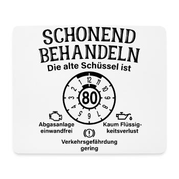 Schonend Behandeln 80. Geburtstag Alte Schüssel 80 - Mousepad (Querformat) - Weiß - Vorne