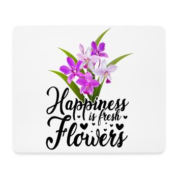 Happiness Is Fresh Flowers Gardener Botancial Plan - Mousepad (Querformat) - Weiß - Vorne