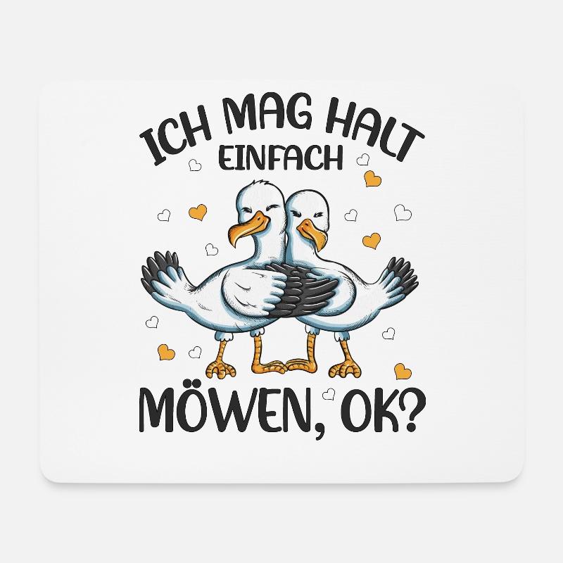 Ich mag halt einfach Möwen OK Möwe Outfit Geschenk - Mousepad (Querformat) - Weiß
