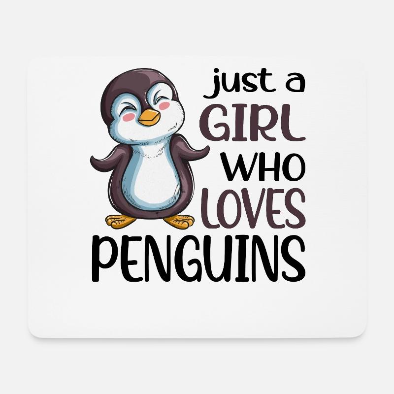 Königspinguin Kaiserpinguin Mädchen liebt Pinguine - Mousepad (Querformat) - Weiß