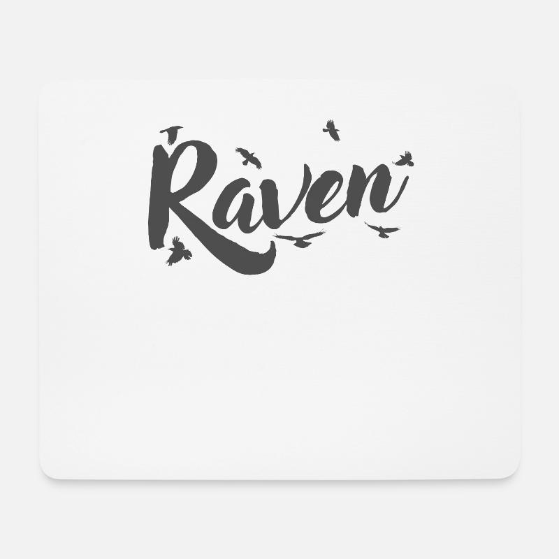 Raven Krähe Rabe Vogel Umwelt und Natur - Mousepad (Querformat) - Weiß