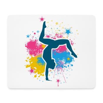 Retro Graphic Gymnast Gymnastics Acrobat Acrobatic - Mousepad (Querformat) - Weiß - Vorne