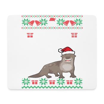 Joyeux Noël Tenue de Castor - Tapis de souris (format paysage) - blanc - Devant