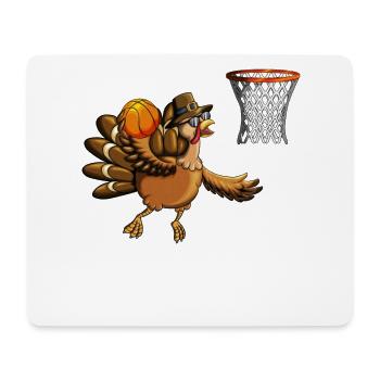 Holiday Turkey Basketball Gift Thanksgiving - Mouse Pad (horizontal) - white - Front