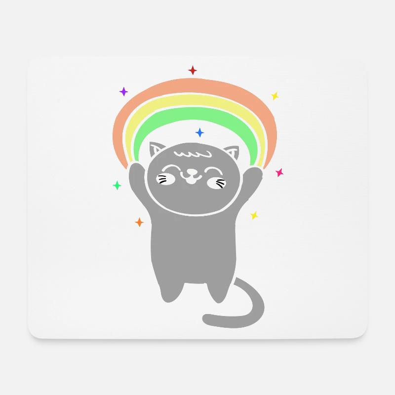 Katzen Regenbogen Weihnachtsoutfit - Mousepad (Querformat) - Weiß